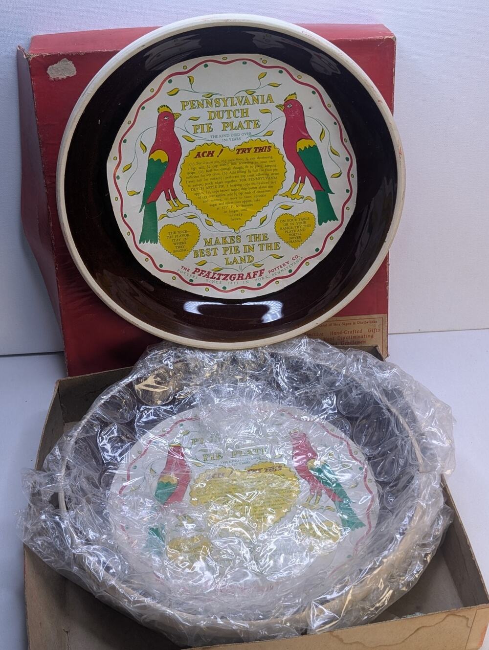Pfaltzgraff Pennsylvania Dutch Pie Plates Set of 2 with Original Box